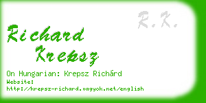 richard krepsz business card